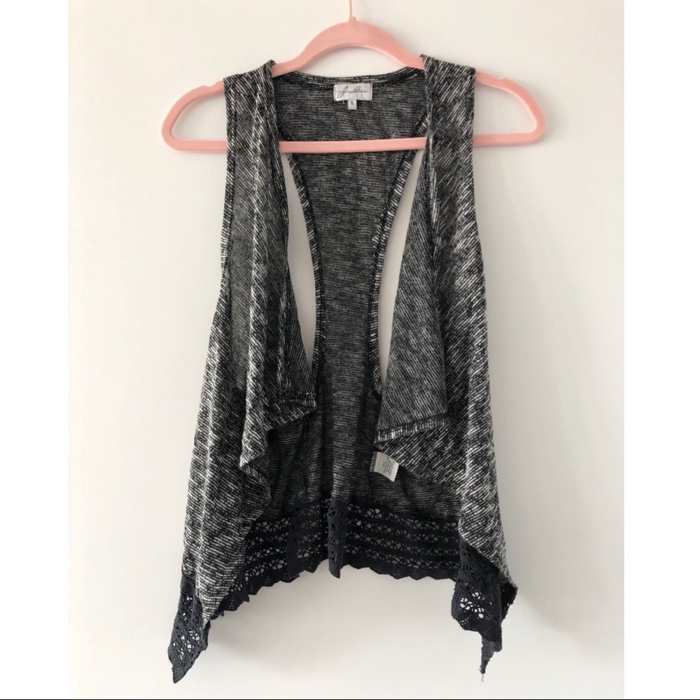 Boho Crochet Black And White Vest